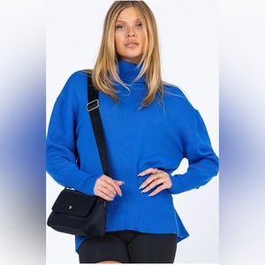 Princess Polly Turtleneck Sweater Blue - S/M